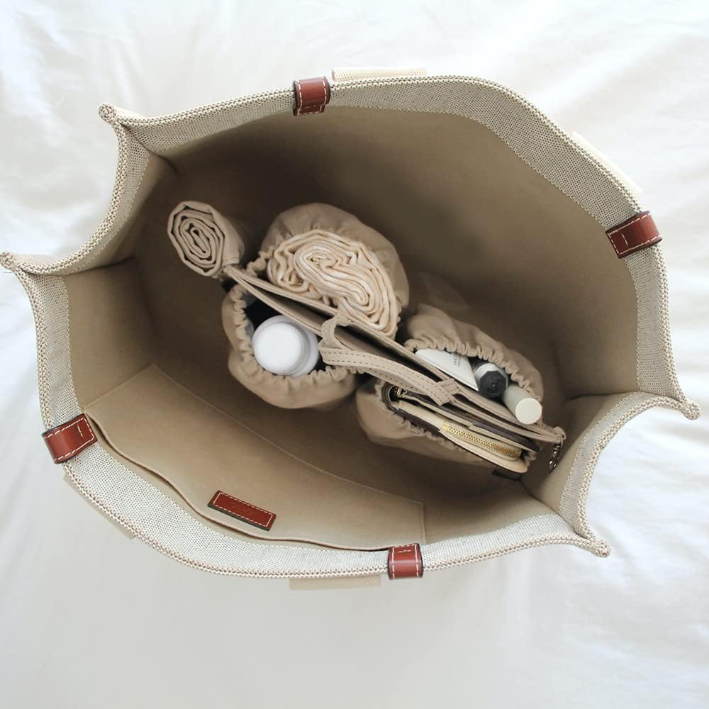Mini Diaper Bag Organizer Insert (9.5x9) - Changing Mat Included (Canvas, 9.5" x 9" x 5)