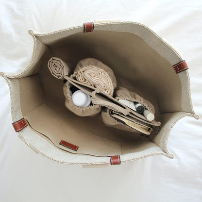 Mini Diaper Bag Organizer Insert (9.5x9) - Changing Mat Included (Canvas, 9.5" x 9" x 5)