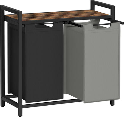 VASAGLE Laundry Hamper with Shelf, 1 Pull-Out Bag, 17.2 Gallons (65L)