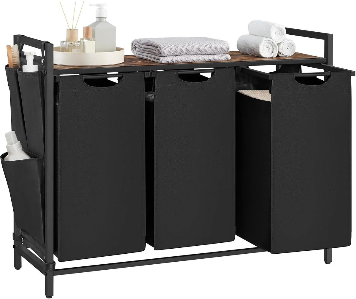 VASAGLE Laundry Hamper with Shelf, 1 Pull-Out Bag, 17.2 Gallons (65L)