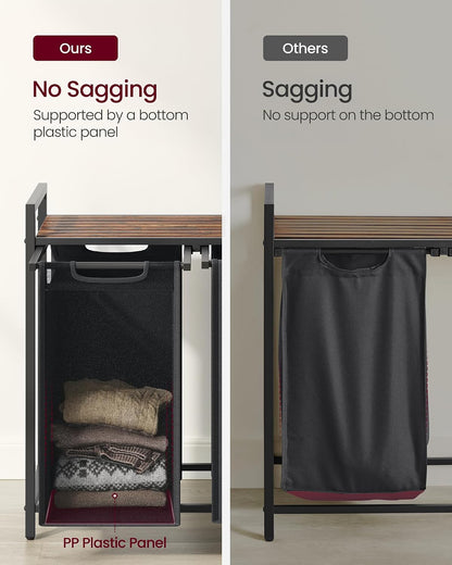 VASAGLE Laundry Hamper with Shelf, 1 Pull-Out Bag, 17.2 Gallons (65L)