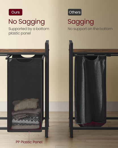 VASAGLE Laundry Hamper with Shelf, 1 Pull-Out Bag, 17.2 Gallons (65L)