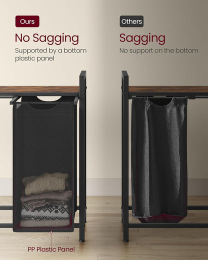 VASAGLE Laundry Hamper with Shelf, 1 Pull-Out Bag, 17.2 Gallons (65L)
