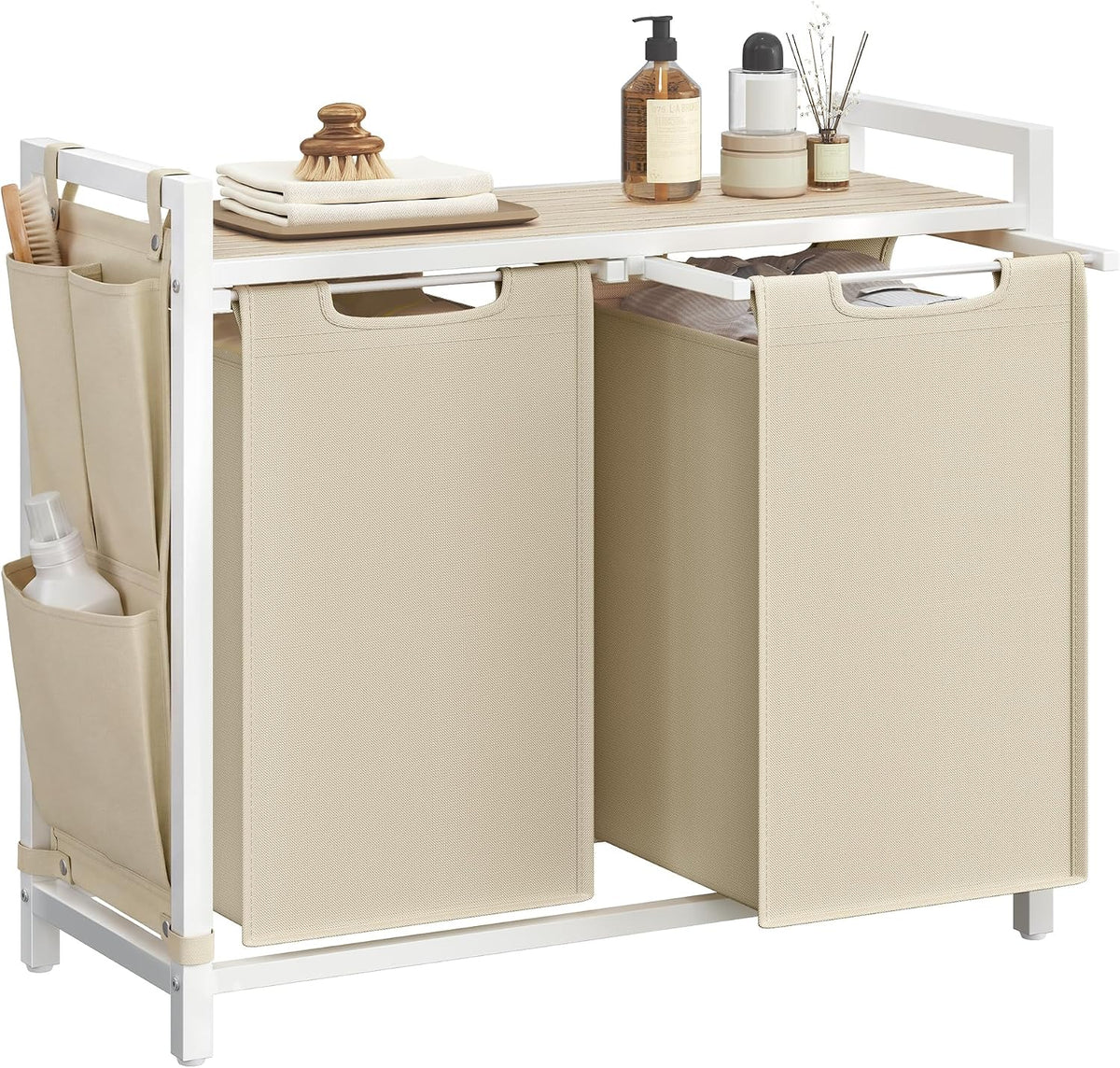 VASAGLE Laundry Hamper with Shelf, 1 Pull-Out Bag, 17.2 Gallons (65L)