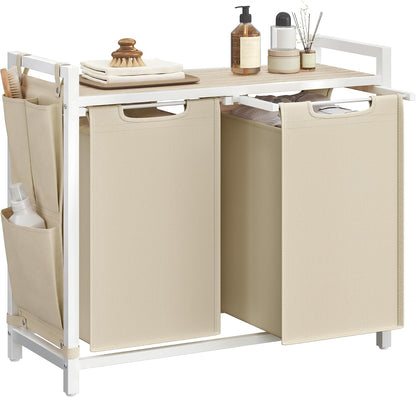 VASAGLE Laundry Hamper with Shelf, 1 Pull-Out Bag, 17.2 Gallons (65L)