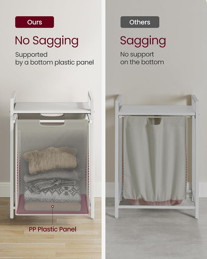 VASAGLE Laundry Hamper with Shelf, 1 Pull-Out Bag, 17.2 Gallons (65L)