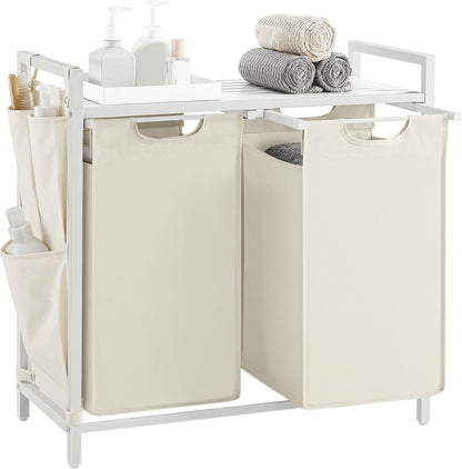 VASAGLE Laundry Hamper with Shelf, 1 Pull-Out Bag, 17.2 Gallons (65L)