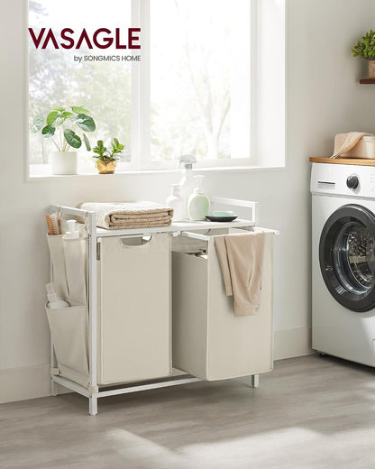 VASAGLE Laundry Hamper with Shelf, 1 Pull-Out Bag, 17.2 Gallons (65L)