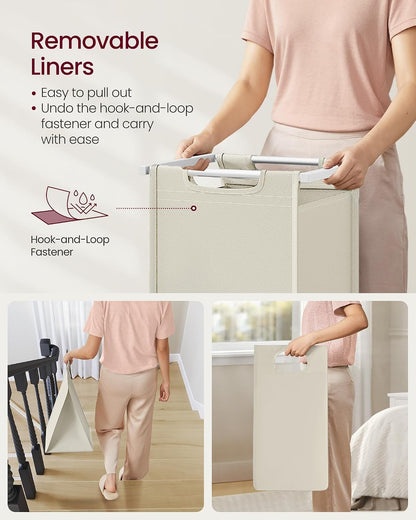 VASAGLE Laundry Hamper with Shelf, 1 Pull-Out Bag, 17.2 Gallons (65L)