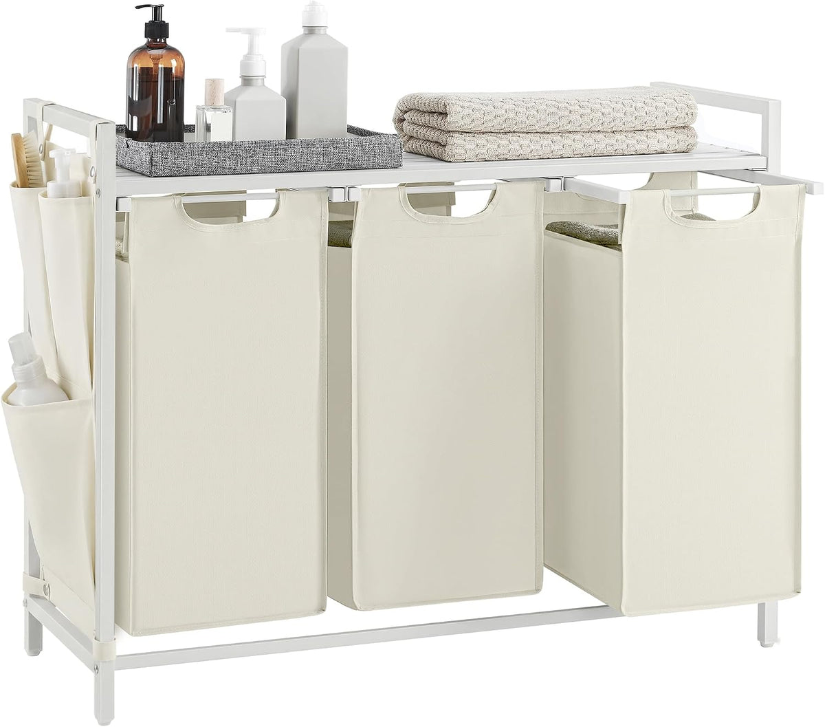 VASAGLE Laundry Hamper with Shelf, 1 Pull-Out Bag, 17.2 Gallons (65L)