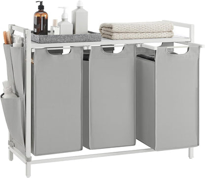 VASAGLE Laundry Hamper with Shelf, 1 Pull-Out Bag, 17.2 Gallons (65L)
