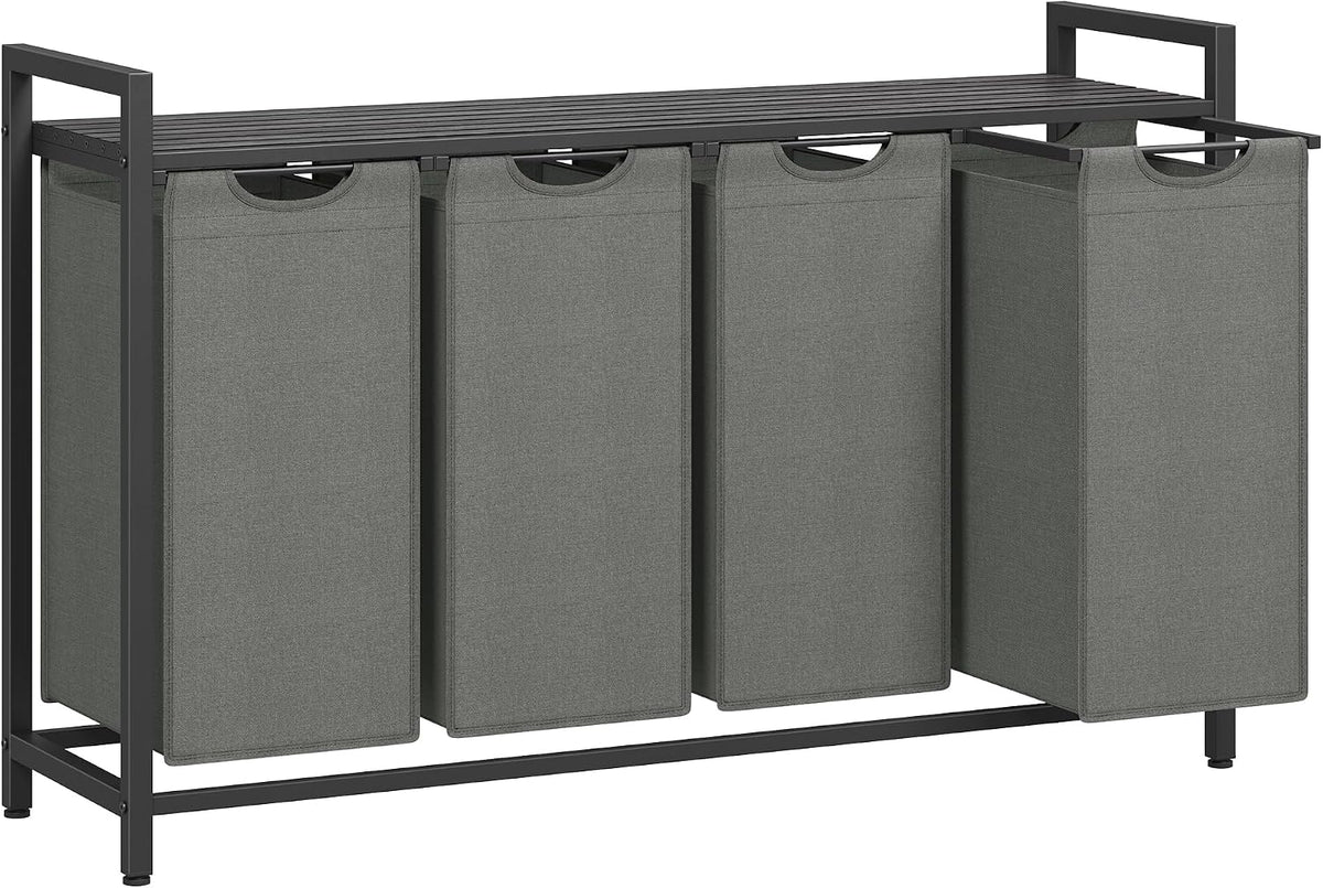 VASAGLE Laundry Hamper with Shelf, 1 Pull-Out Bag, 17.2 Gallons (65L)