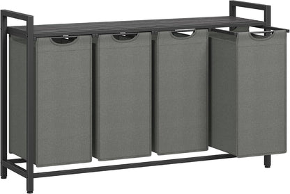 VASAGLE Laundry Hamper with Shelf, 1 Pull-Out Bag, 17.2 Gallons (65L)