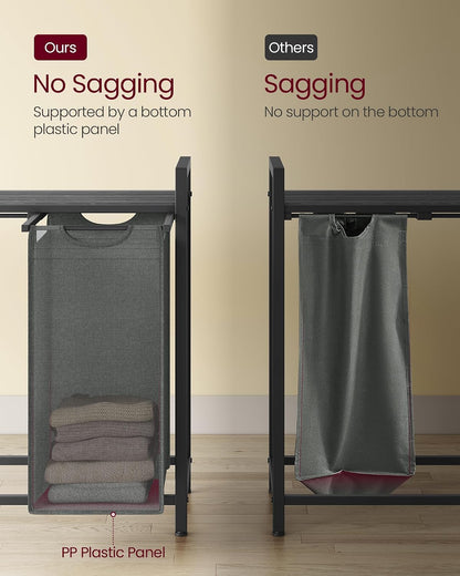 VASAGLE Laundry Hamper with Shelf, 1 Pull-Out Bag, 17.2 Gallons (65L)