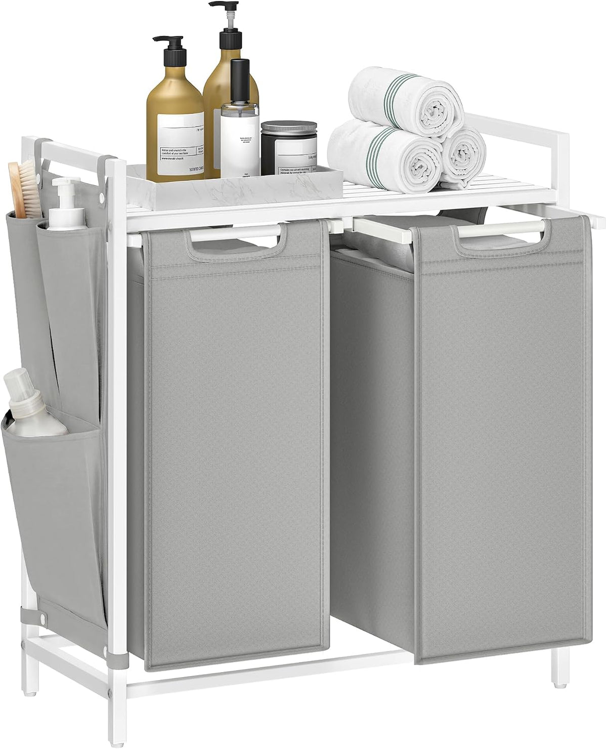 VASAGLE Laundry Hamper with Shelf, 1 Pull-Out Bag, 17.2 Gallons (65L)
