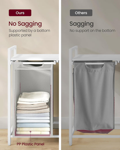 VASAGLE Laundry Hamper with Shelf, 1 Pull-Out Bag, 17.2 Gallons (65L)