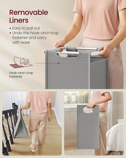 VASAGLE Laundry Hamper with Shelf, 1 Pull-Out Bag, 17.2 Gallons (65L)