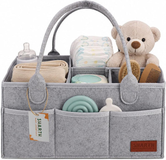 Sharth Baby Diaper Caddy Organizer, Baby Essentials Storage, Nursery Basket