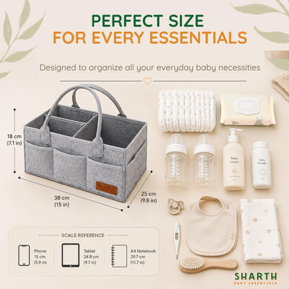 Sharth Baby Diaper Caddy Organizer, Baby Essentials Storage, Nursery Basket