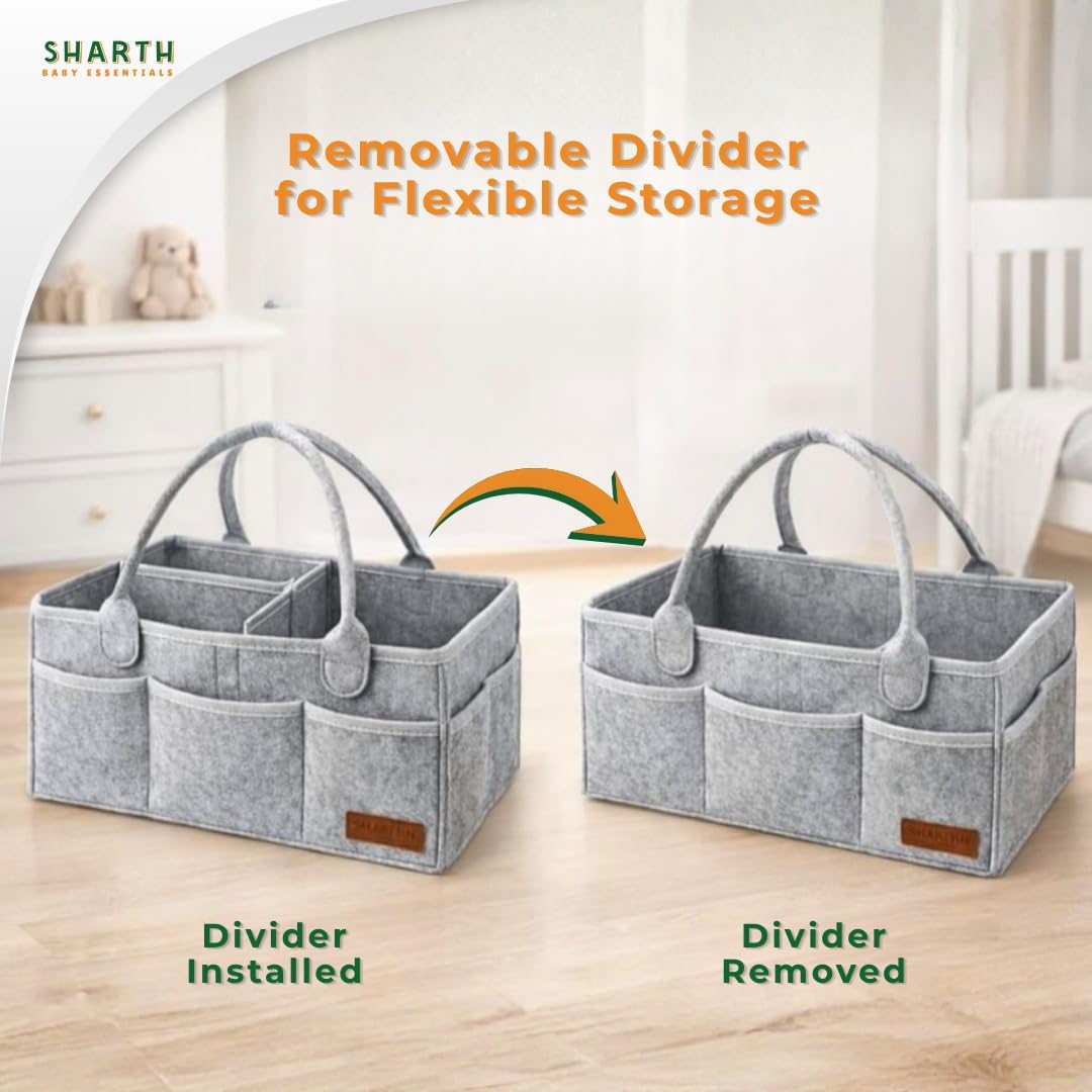 Sharth Baby Diaper Caddy Organizer, Baby Essentials Storage, Nursery Basket