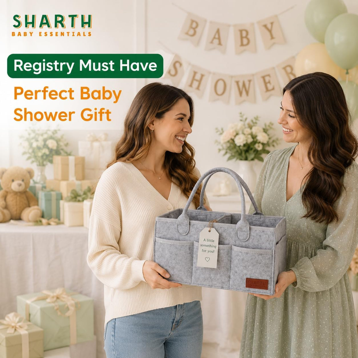 Sharth Baby Diaper Caddy Organizer, Baby Essentials Storage, Nursery Basket