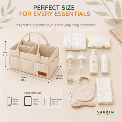 Sharth Baby Diaper Caddy Organizer, Baby Essentials Storage, Nursery Basket