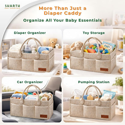 Sharth Baby Diaper Caddy Organizer, Baby Essentials Storage, Nursery Basket