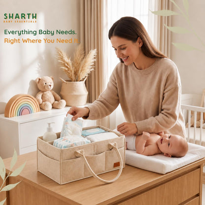 Sharth Baby Diaper Caddy Organizer, Baby Essentials Storage, Nursery Basket