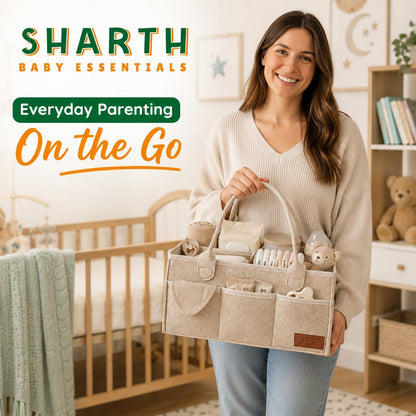 Sharth Baby Diaper Caddy Organizer, Baby Essentials Storage, Nursery Basket