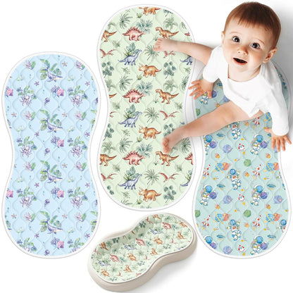 Portable Diaper Changing Pad Viscose from Bamboo 3 Pack, Foldable Waterproof Baby Changing Mat, Absorbent Machine Washable Diaper Bag Travel Essential, Newborn Baby Changer, 27.5x14