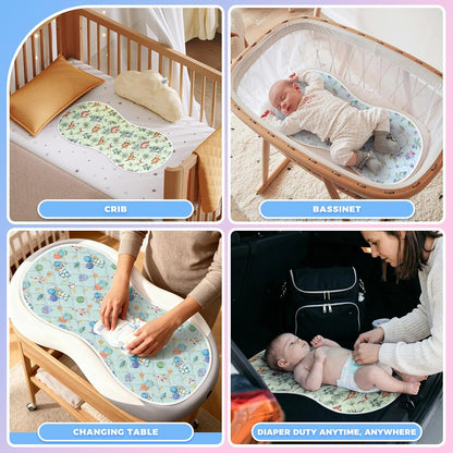 Portable Diaper Changing Pad Viscose from Bamboo 3 Pack, Foldable Waterproof Baby Changing Mat, Absorbent Machine Washable Diaper Bag Travel Essential, Newborn Baby Changer, 27.5x14