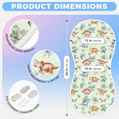 Portable Diaper Changing Pad Viscose from Bamboo 3 Pack, Foldable Waterproof Baby Changing Mat, Absorbent Machine Washable Diaper Bag Travel Essential, Newborn Baby Changer, 27.5x14