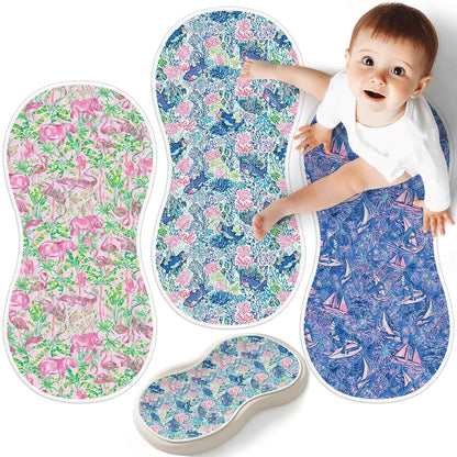 Portable Diaper Changing Pad Viscose from Bamboo 3 Pack, Foldable Waterproof Baby Changing Mat, Absorbent Machine Washable Diaper Bag Travel Essential, Newborn Baby Changer, 27.5x14