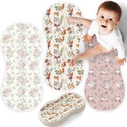 Portable Diaper Changing Pad Viscose from Bamboo 3 Pack, Foldable Waterproof Baby Changing Mat, Absorbent Machine Washable Diaper Bag Travel Essential, Newborn Baby Changer, 27.5x14