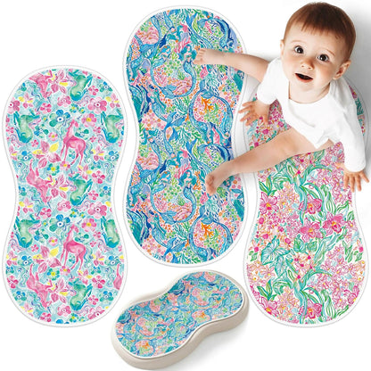 Portable Diaper Changing Pad Viscose from Bamboo 3 Pack, Foldable Waterproof Baby Changing Mat, Absorbent Machine Washable Diaper Bag Travel Essential, Newborn Baby Changer, 27.5x14
