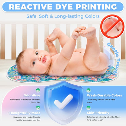 Portable Diaper Changing Pad Viscose from Bamboo 3 Pack, Foldable Waterproof Baby Changing Mat, Absorbent Machine Washable Diaper Bag Travel Essential, Newborn Baby Changer, 27.5x14