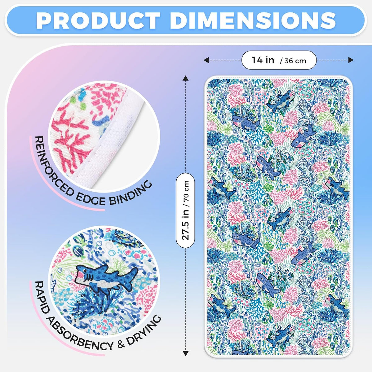 Portable Diaper Changing Pad Viscose from Bamboo 3 Pack, Foldable Waterproof Baby Changing Mat, Absorbent Machine Washable Diaper Bag Travel Essential, Newborn Baby Changer, 27.5x14