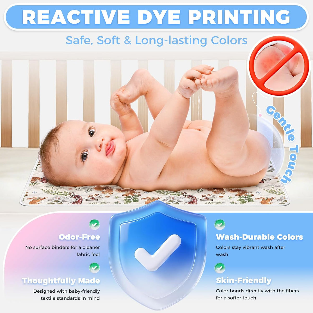 Portable Diaper Changing Pad Viscose from Bamboo 3 Pack, Foldable Waterproof Baby Changing Mat, Absorbent Machine Washable Diaper Bag Travel Essential, Newborn Baby Changer, 27.5x14