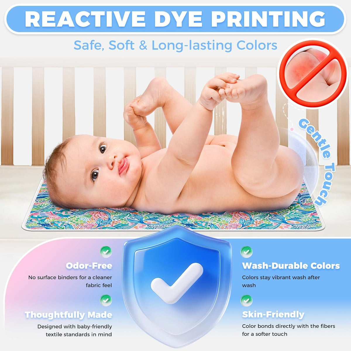 Portable Diaper Changing Pad Viscose from Bamboo 3 Pack, Foldable Waterproof Baby Changing Mat, Absorbent Machine Washable Diaper Bag Travel Essential, Newborn Baby Changer, 27.5x14