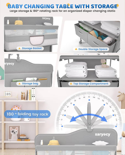 Baby Changing Table, Mobile Folding Diaper Changing Station