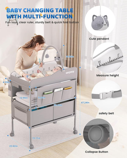 Baby Changing Table, Mobile Folding Diaper Changing Station
