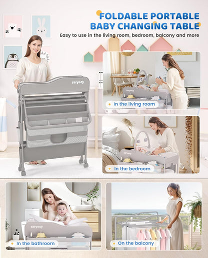 Baby Changing Table, Mobile Folding Diaper Changing Station