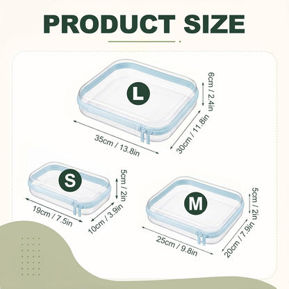 Clear Hard Shell Zipper Cases,Zipper Pouches, 2L+2M+2S Blue