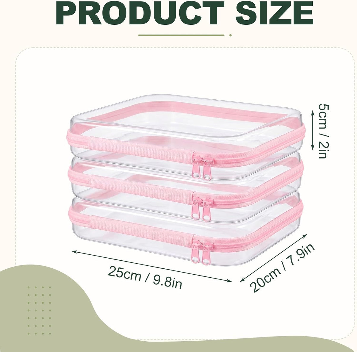Clear Hard Shell Zipper Cases,Zipper Pouches, 2L+2M+2S Blue