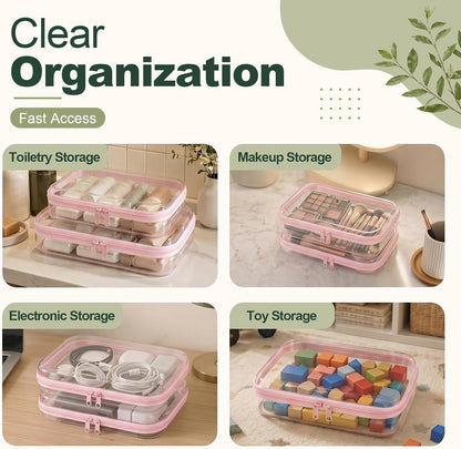Clear Hard Shell Zipper Cases,Zipper Pouches, 2L+2M+2S Blue