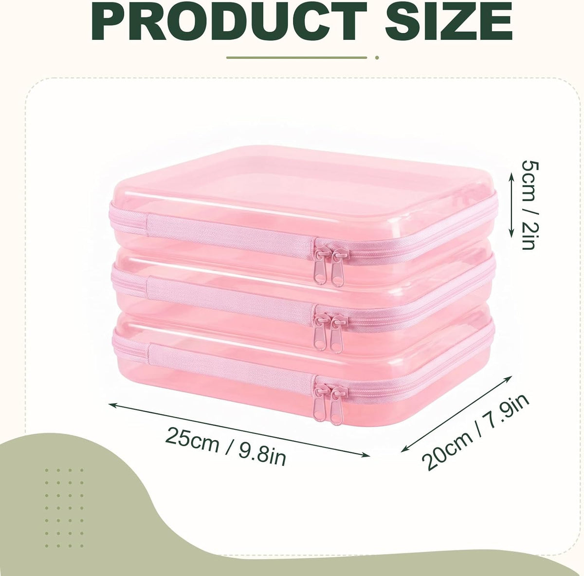 Clear Hard Shell Zipper Cases,Zipper Pouches, 2L+2M+2S Blue
