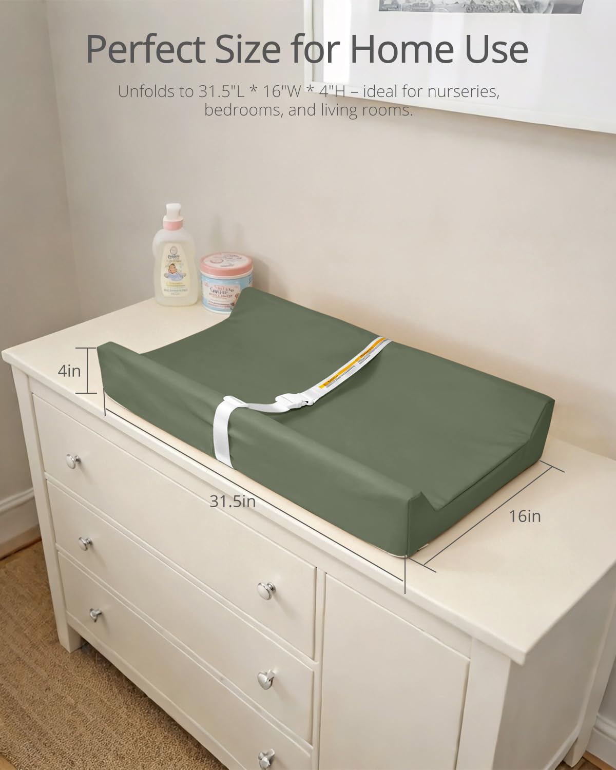 Waterproof Changing Pads Vegan Leather Wipeable Changing Table Pad
