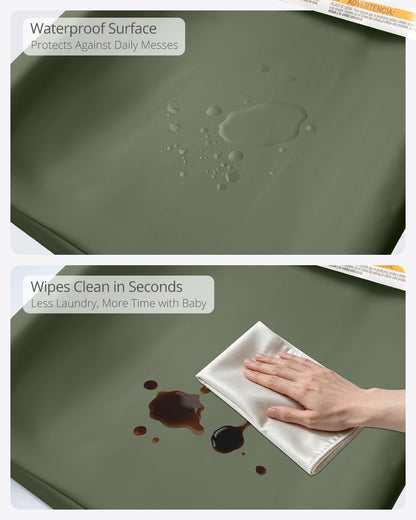 Waterproof Changing Pads Vegan Leather Wipeable Changing Table Pad