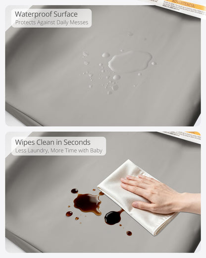 Waterproof Changing Pads Vegan Leather Wipeable Changing Table Pad