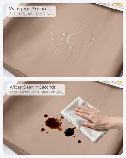 Waterproof Changing Pads Vegan Leather Wipeable Changing Table Pad